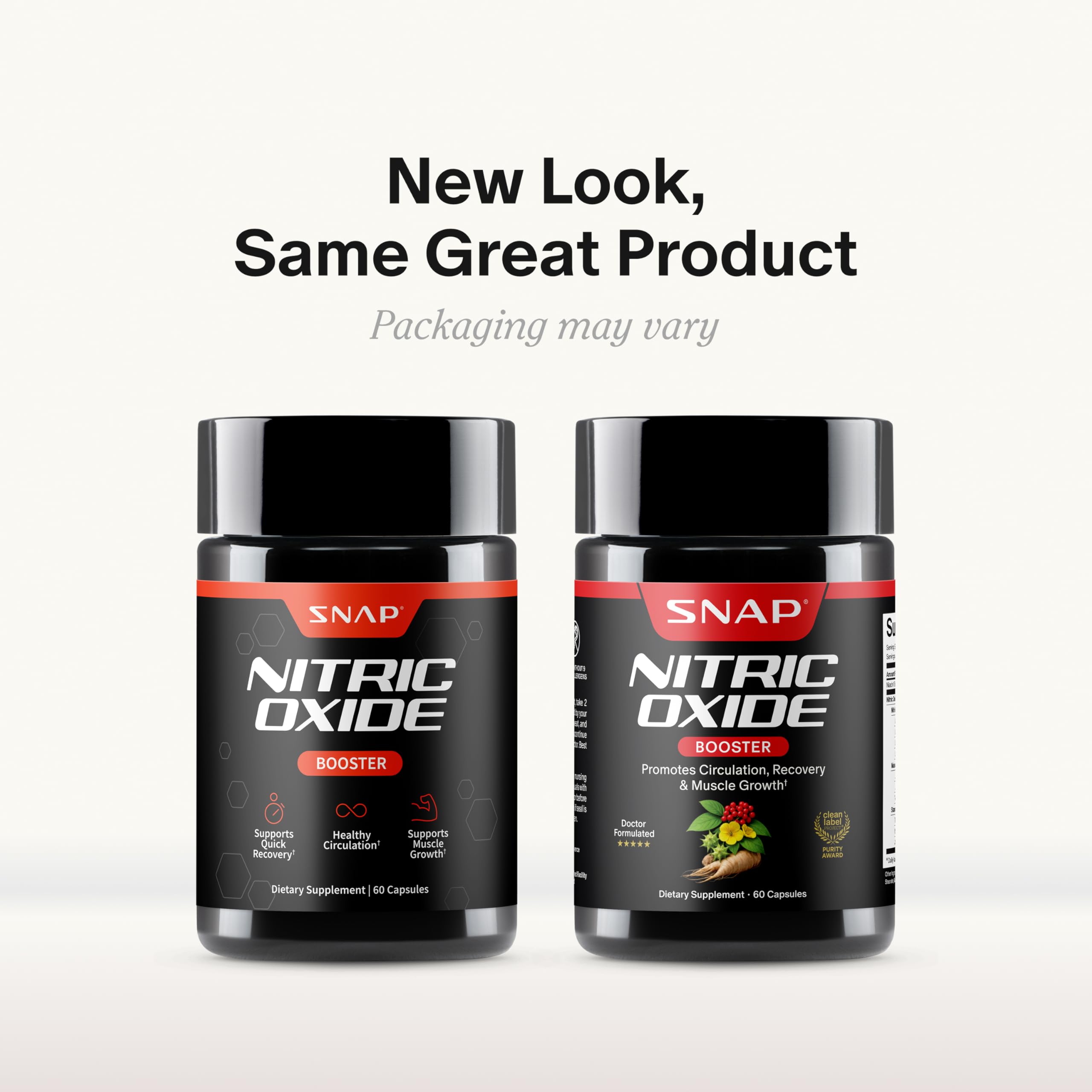 Snap Supplements vegan badge close-up indicating plant-based benefit