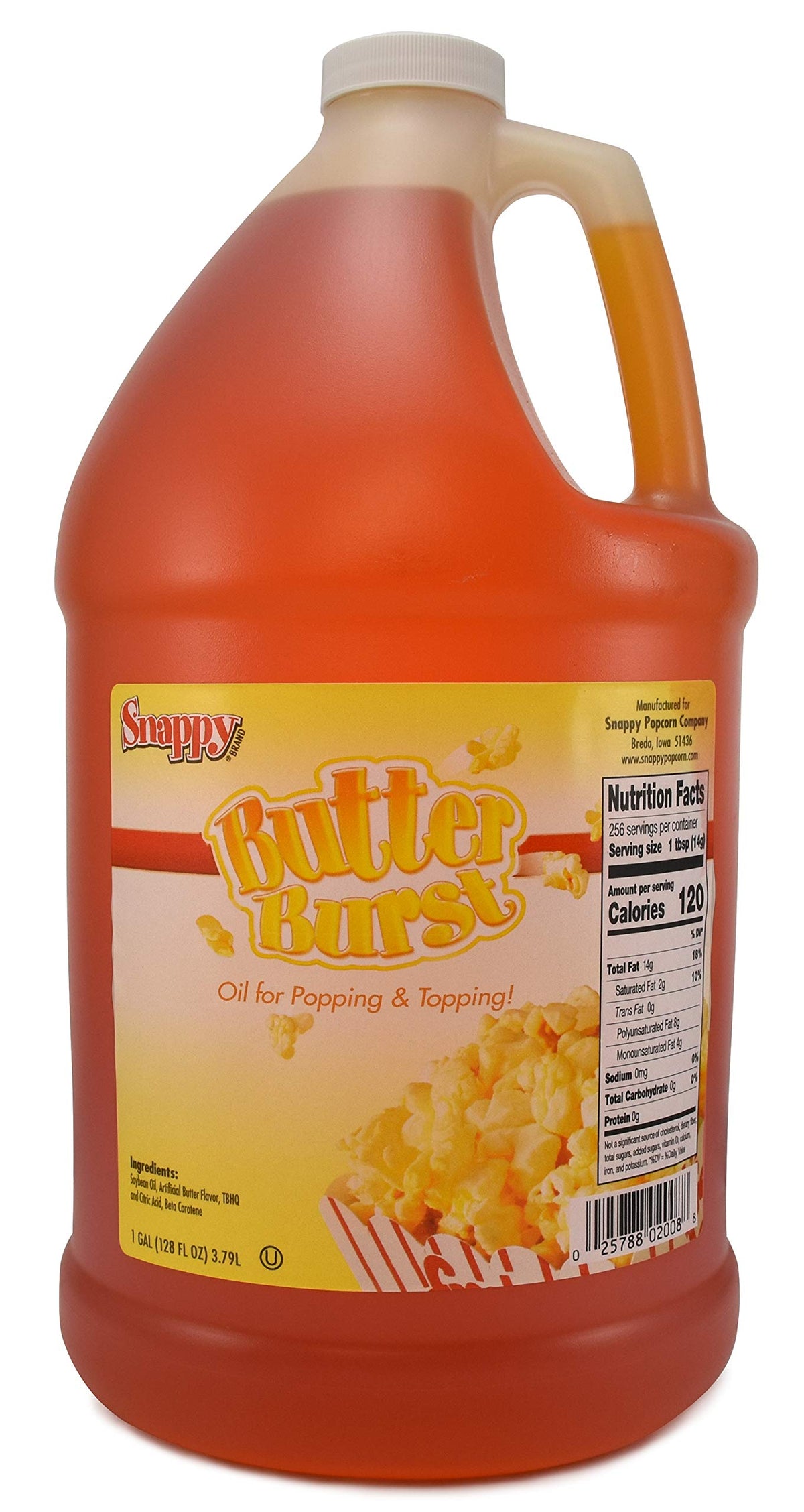 SNAPPY Butter Burst 1-gallon jug front label showcasing product and brand
