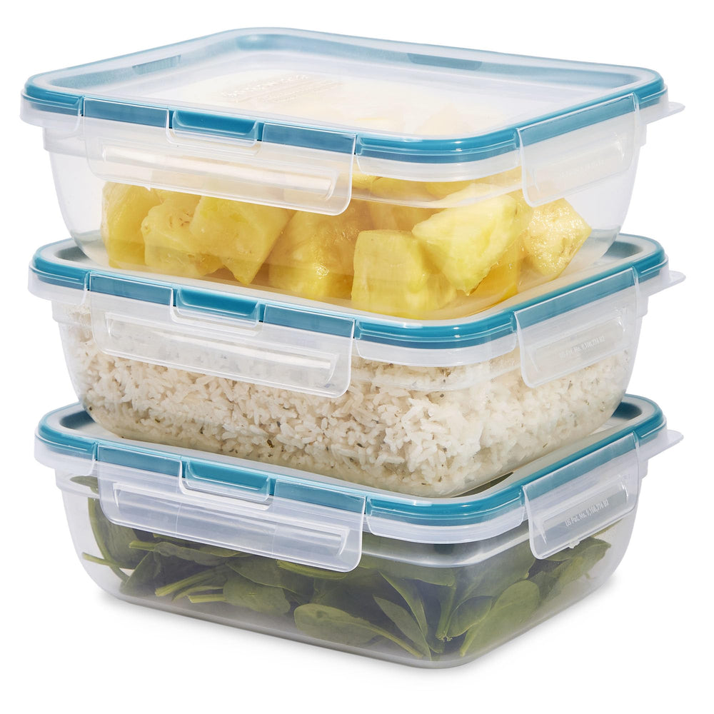 Snapware front view of 3-pack showing containers and lids benefit organized storage