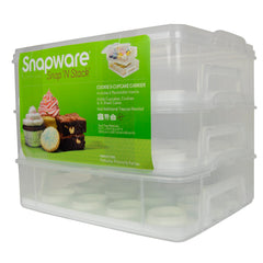 Snapware clear lid snap-lock detail demonstrating secure closure for stable dessert delivery