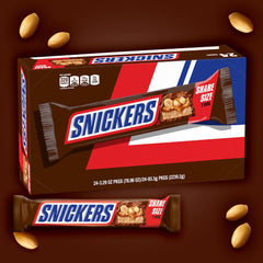 Snickers stacked wrappers emphasizing brand and simple party stocking