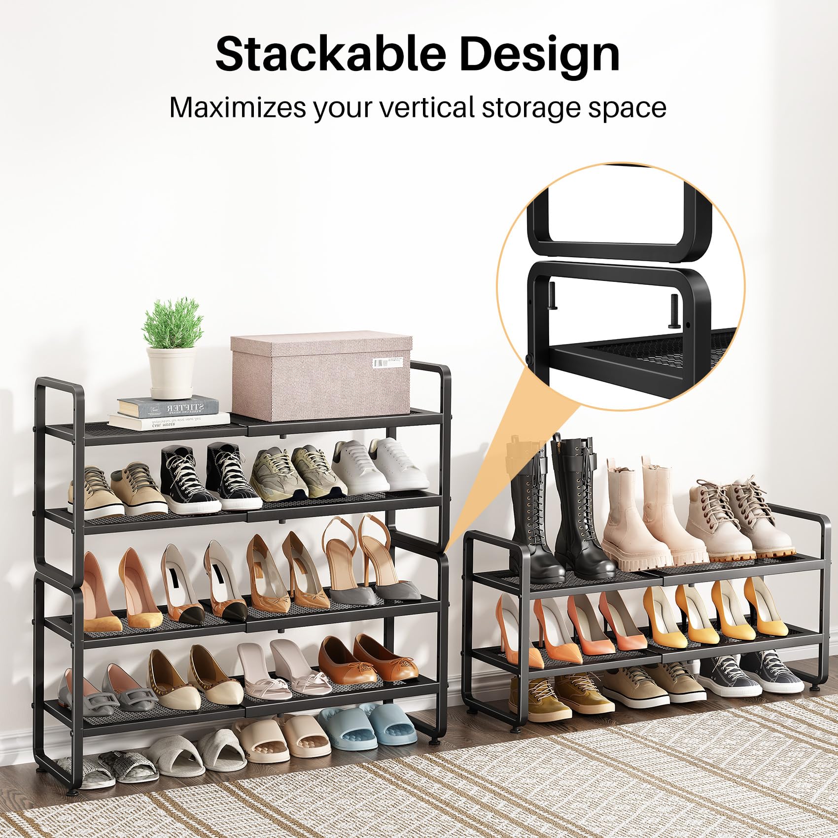 SNTD placed inside a closet illustrating space-saving organization benefit