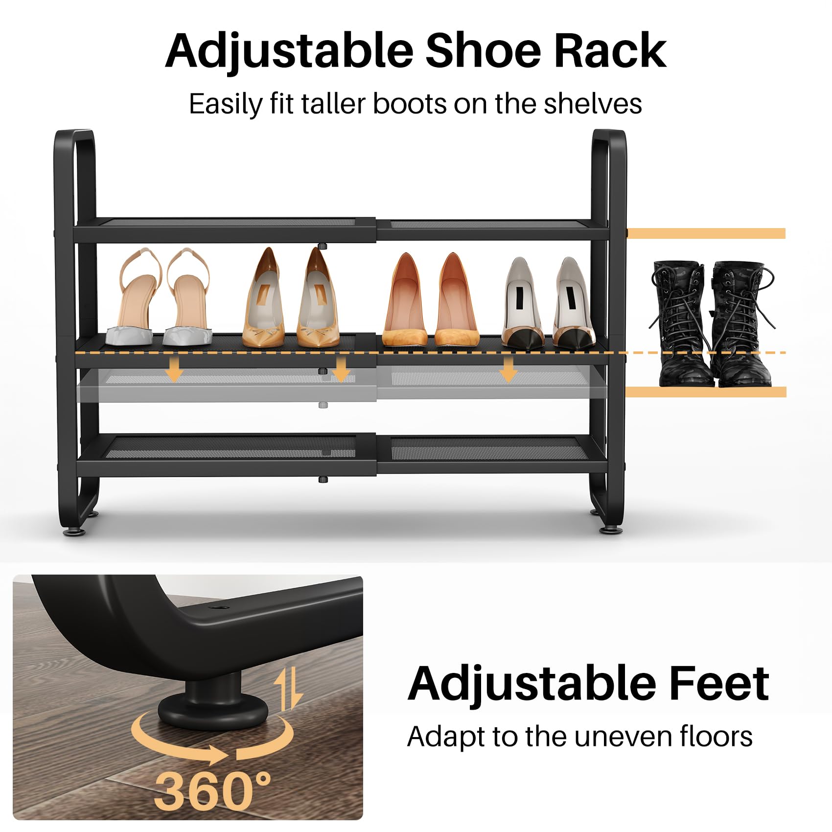 SNTD lifestyle entryway setup showing rack in foyer benefit keeps shoes tidy