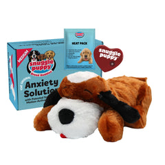 Snuggle Puppie front view brown and white beagle plush comforting presence