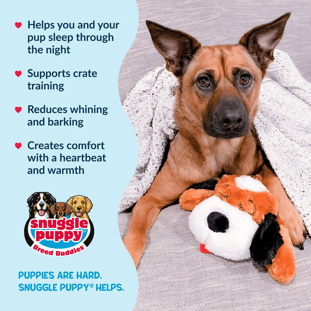 Snuggle Puppie heat pack placed inside pouch providing gentle warmth