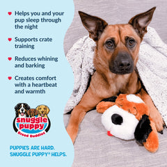 Snuggle Puppie heat pack placed inside pouch providing gentle warmth