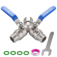 SNUTUYA front profile stainless splitter showing durable body and dual outlets
