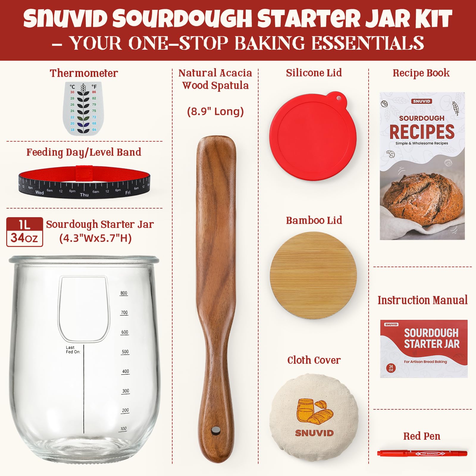 Snuvid glass jar close-up highlighting thick food-safe glass and clarity