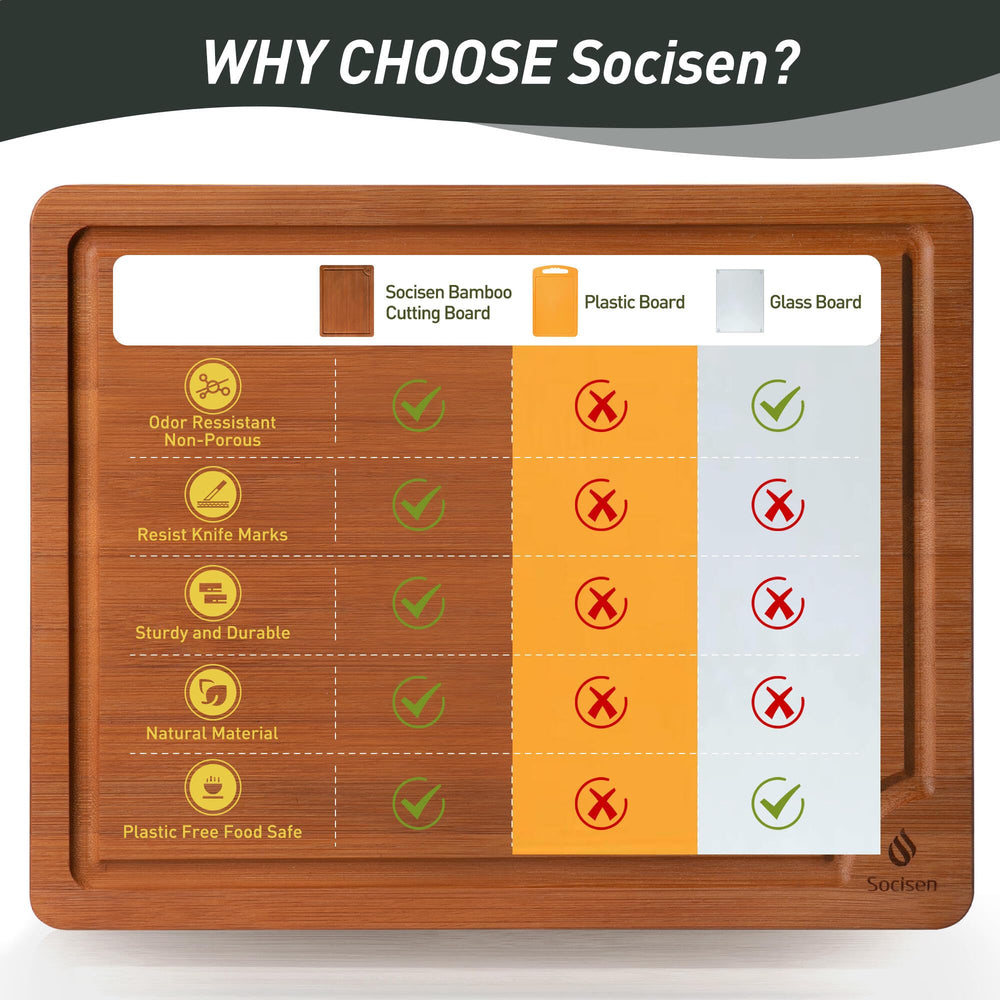 Socisen boards in use chopping vegetables showing stability and meal prep efficiency