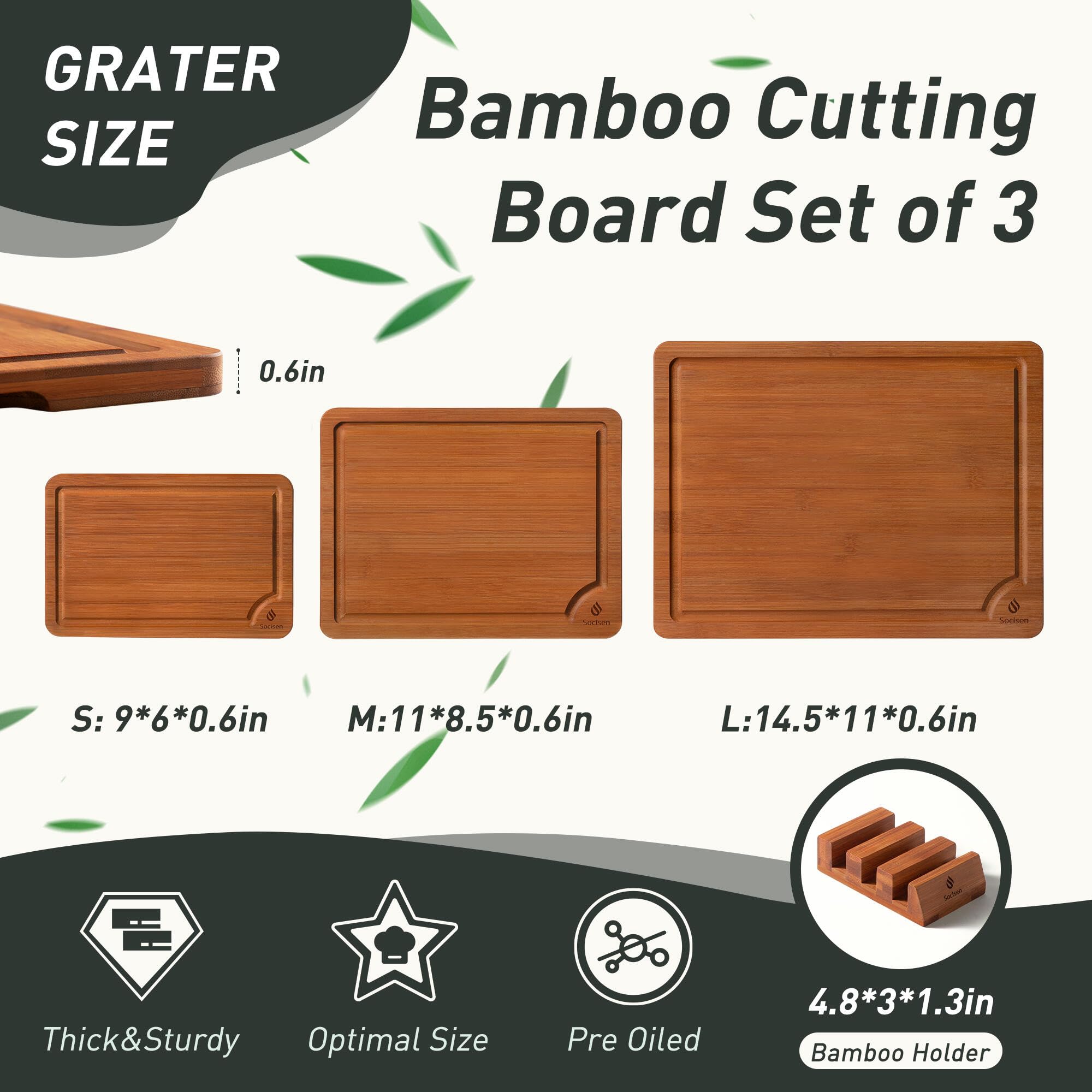 Socisen large board juice groove close-up catching meat and fruit juices for cleaner counters
