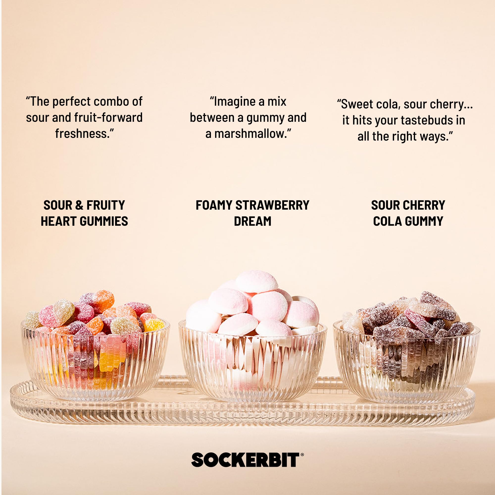Sockerbit sour gummy mix with assorted shapes showing tangy variety