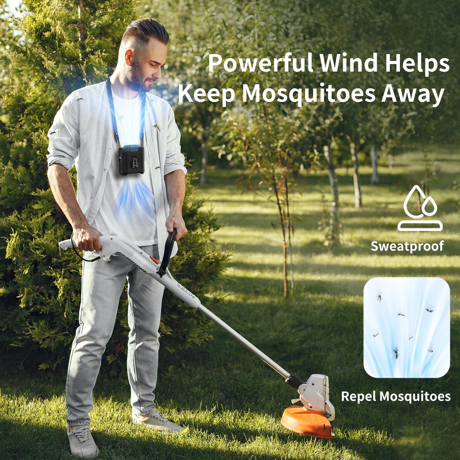 Socool fan LED flashlight illuminated showing SOS and safety lighting benefit