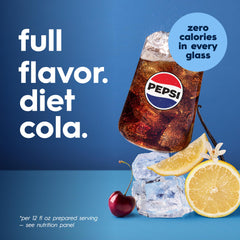 SodaStream syrup added to freshly carbonated water to create Diet Pepsi