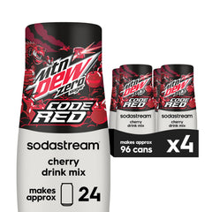 SodaStream front packaging showing Code Red Zero Sugar, clear benefit appealing