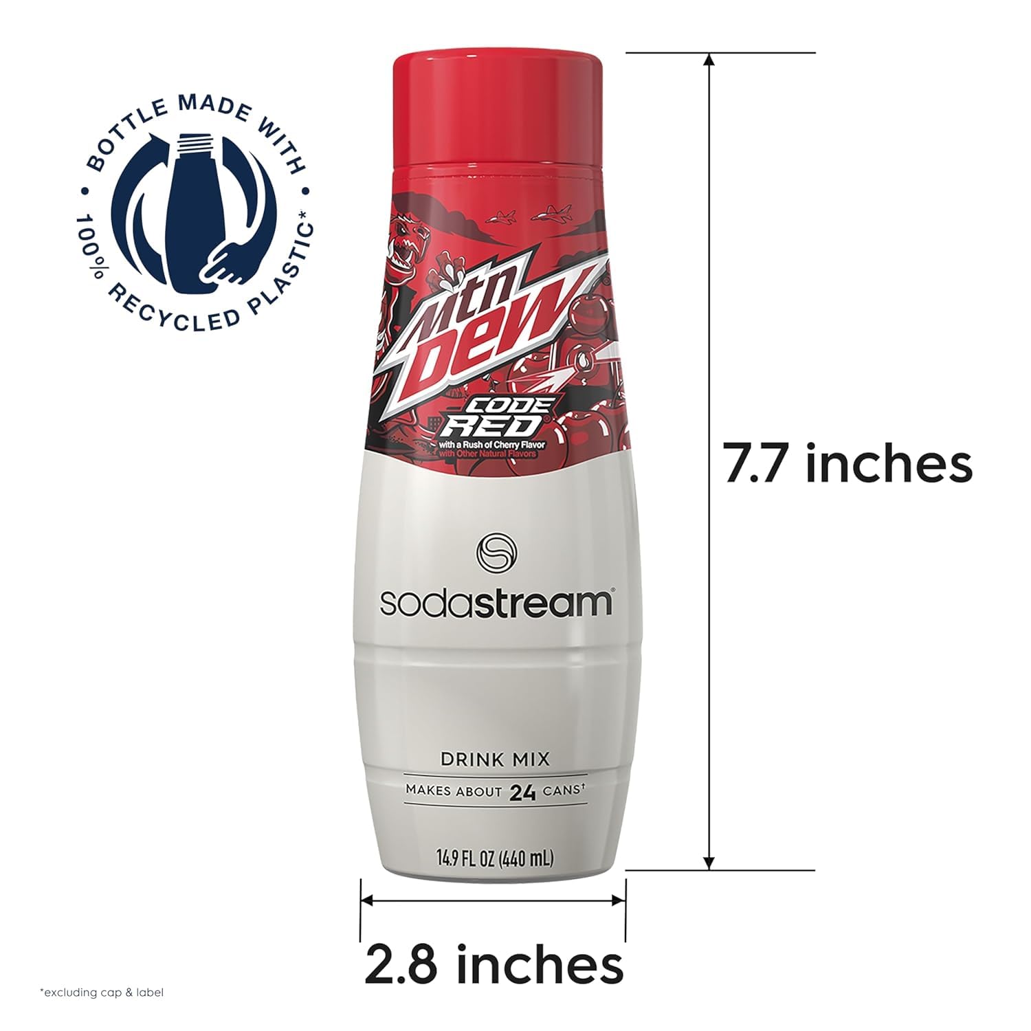 Four 440ml bottles together demonstrating pack size, SodaStream value and supply