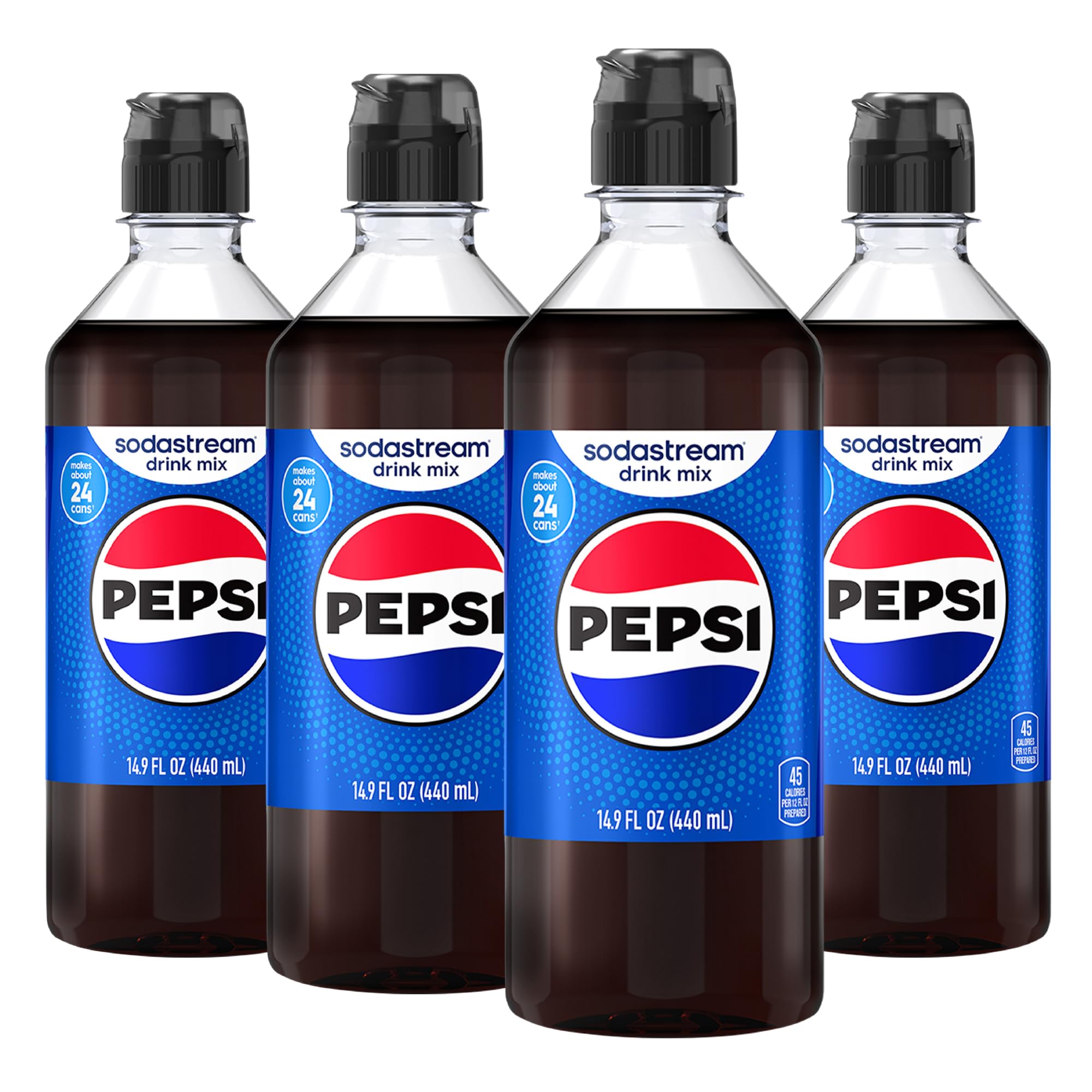 sodastream Pepsi front packaging showing four-bottle value pack and convenience