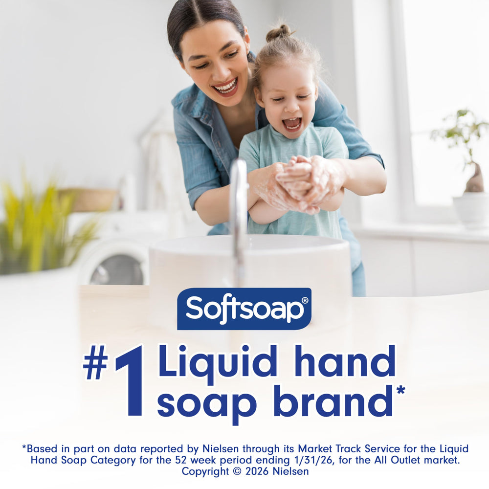 Family washing hands with Softsoap demonstrating shared hygiene benefit