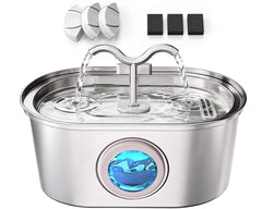 SohoTeco front view stainless steel fountain showing clean design and hygiene benefit