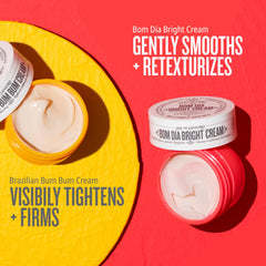 Sol de Janeiro Bom Dia Bright cream cross-section texture showing gentle exfoliating, brightening benefit