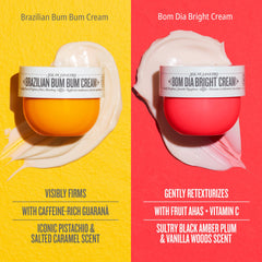 Sol de Janeiro Brazilian Bum Bum cream texture close-up showing fast-absorbing, smoothing finish benefit