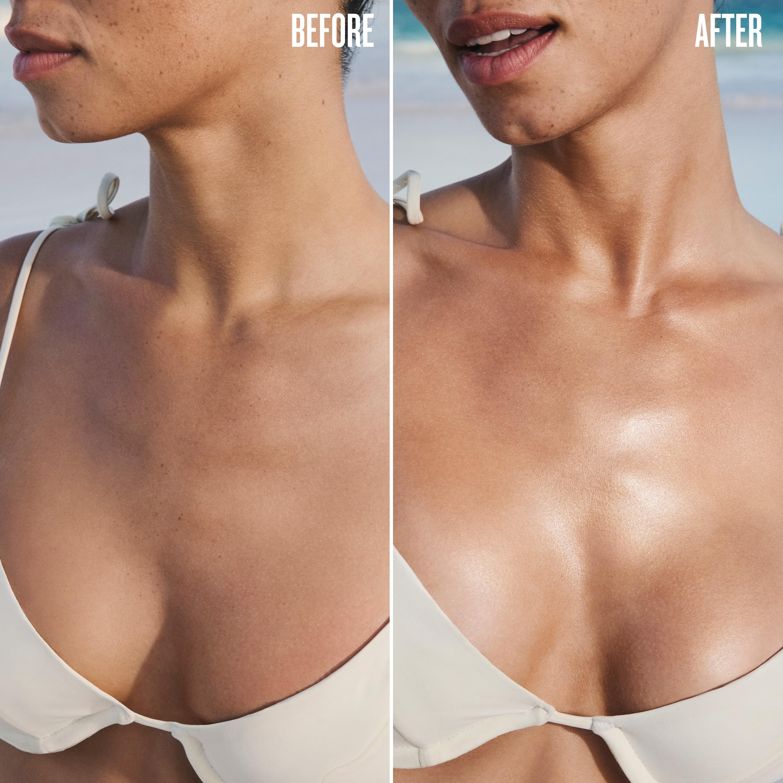 Sol de Janeiro chest and collarbone highlighted by Copacabana Bronze