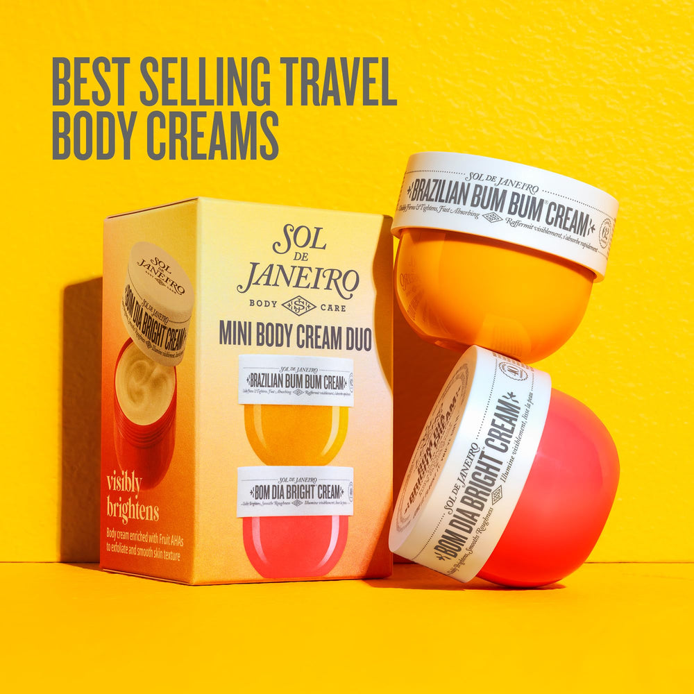 Sol de Janeiro jar lids and label detail highlighting brand and scent clarity benefit