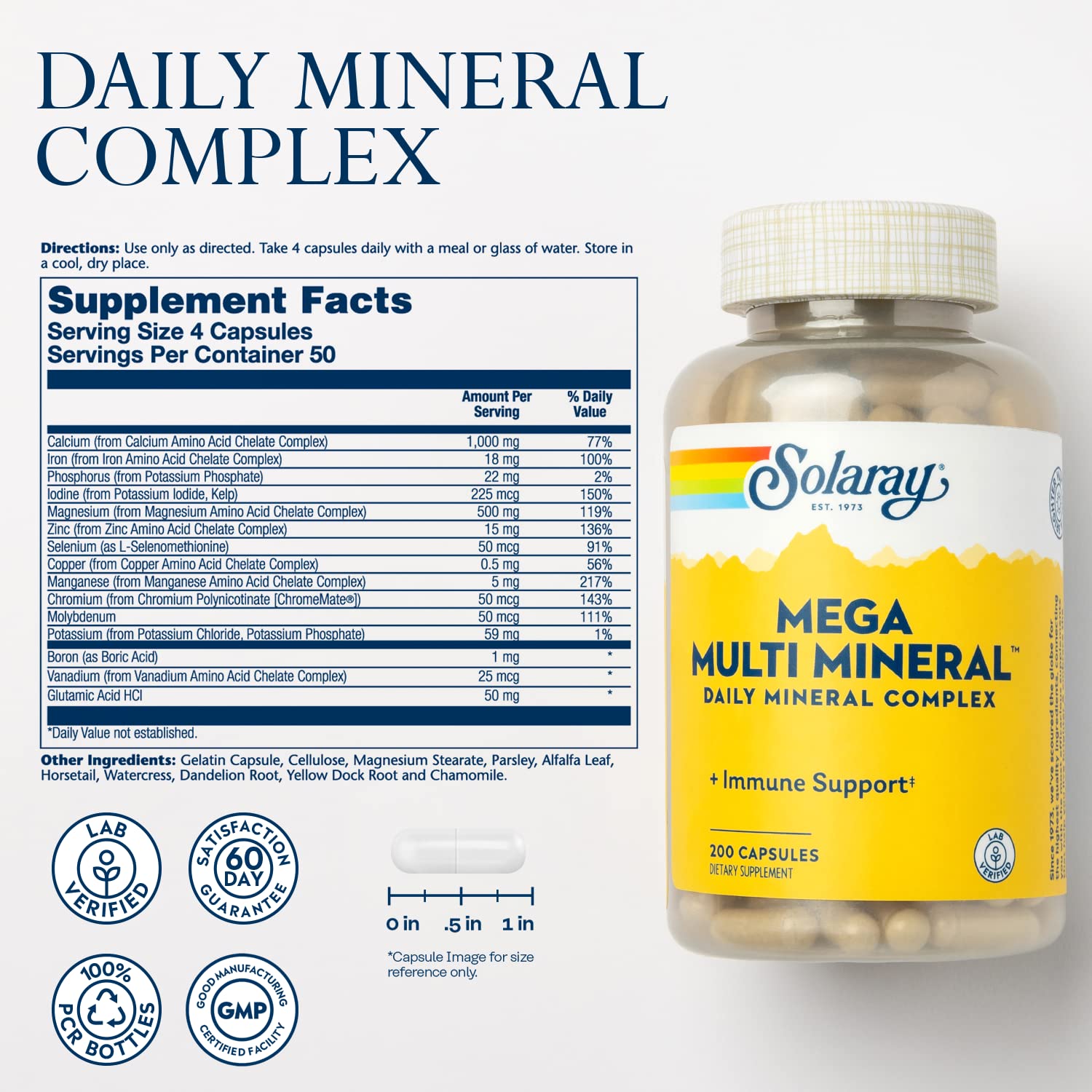 SOLARAY capsule close-up highlighting smooth coating and easy swallowing benefit