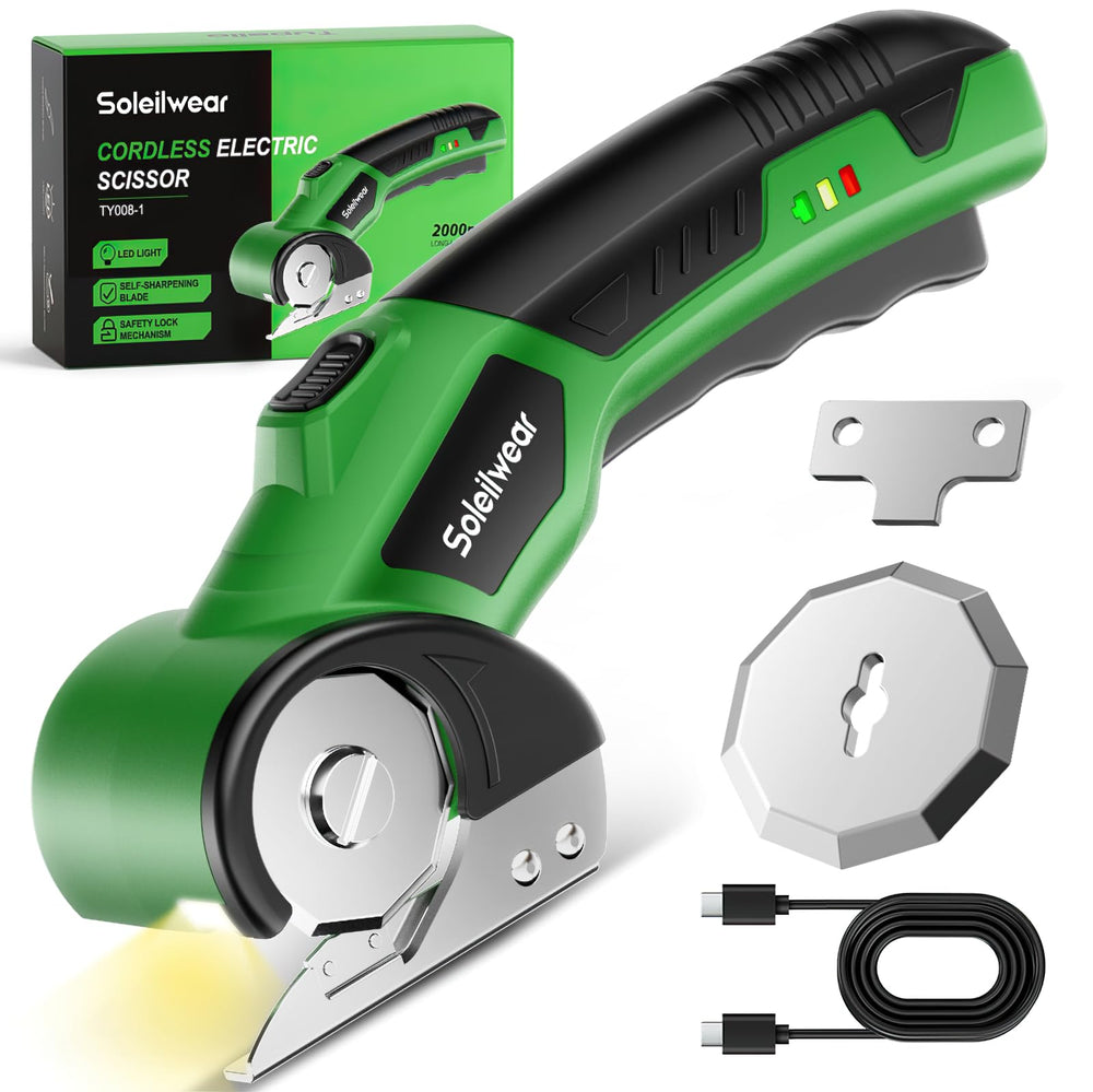 Soleilwear front view showing cordless cutter and ergonomic profile, for faster packing