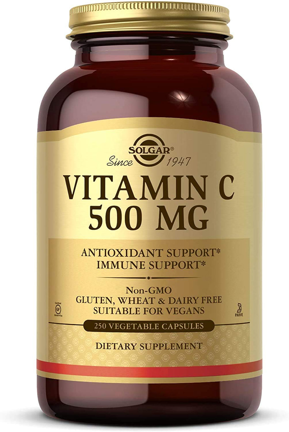 Solgar bottle front packaging showing product name and count benefits