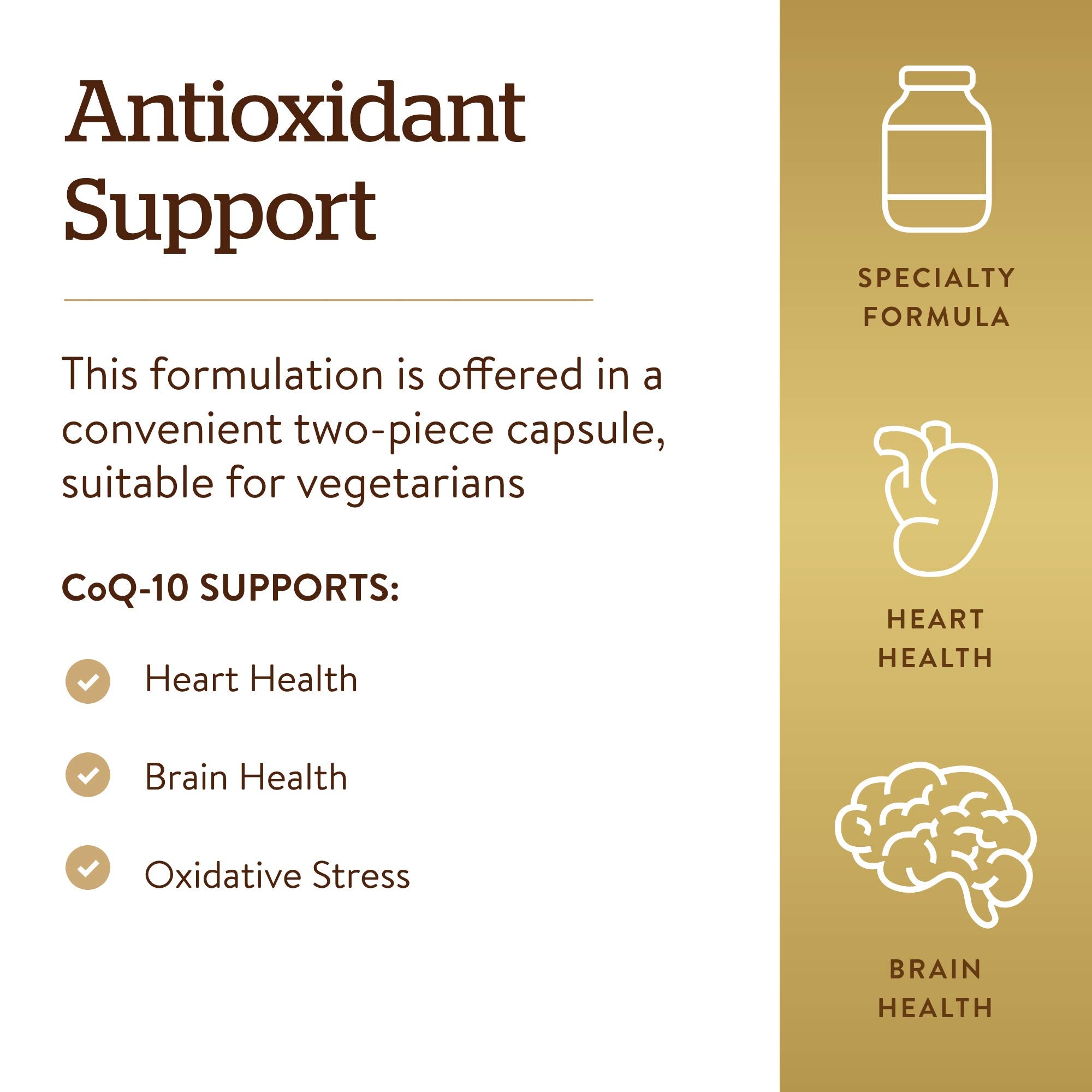 Solgar product label ingredient panel, demonstrating non-GMO and allergen-free benefits