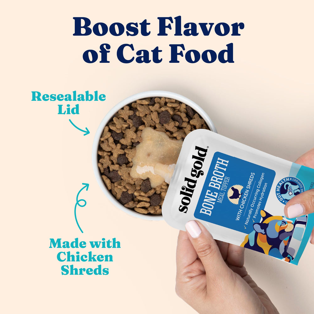 Solid Gold gravy poured over kibble to boost flavor and hydration
