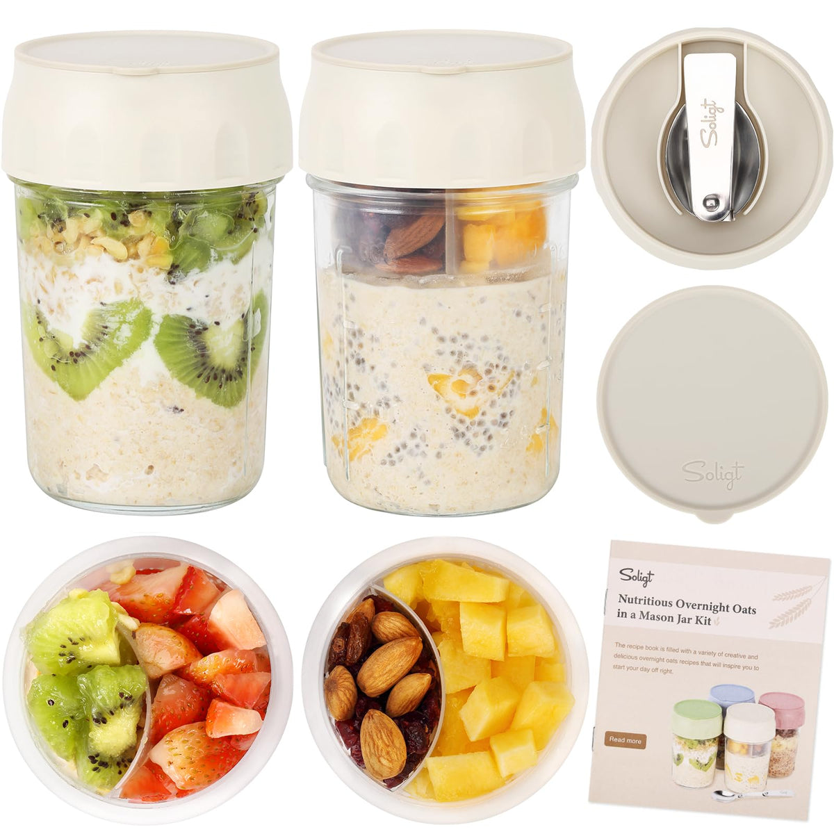 SOLIGT front view of two jars showing complete set and portability benefit