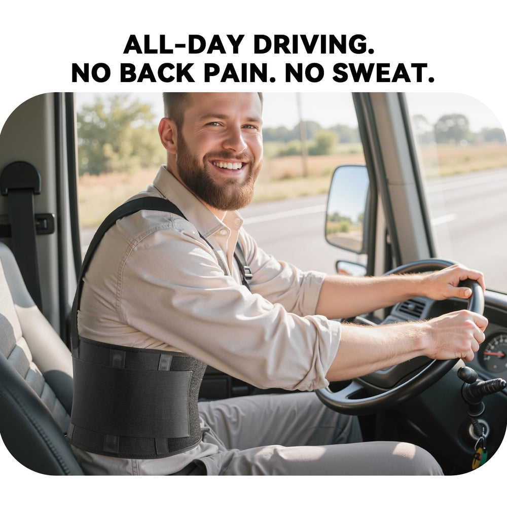 SOLOEVER side profile worn by worker demonstrating posture benefit