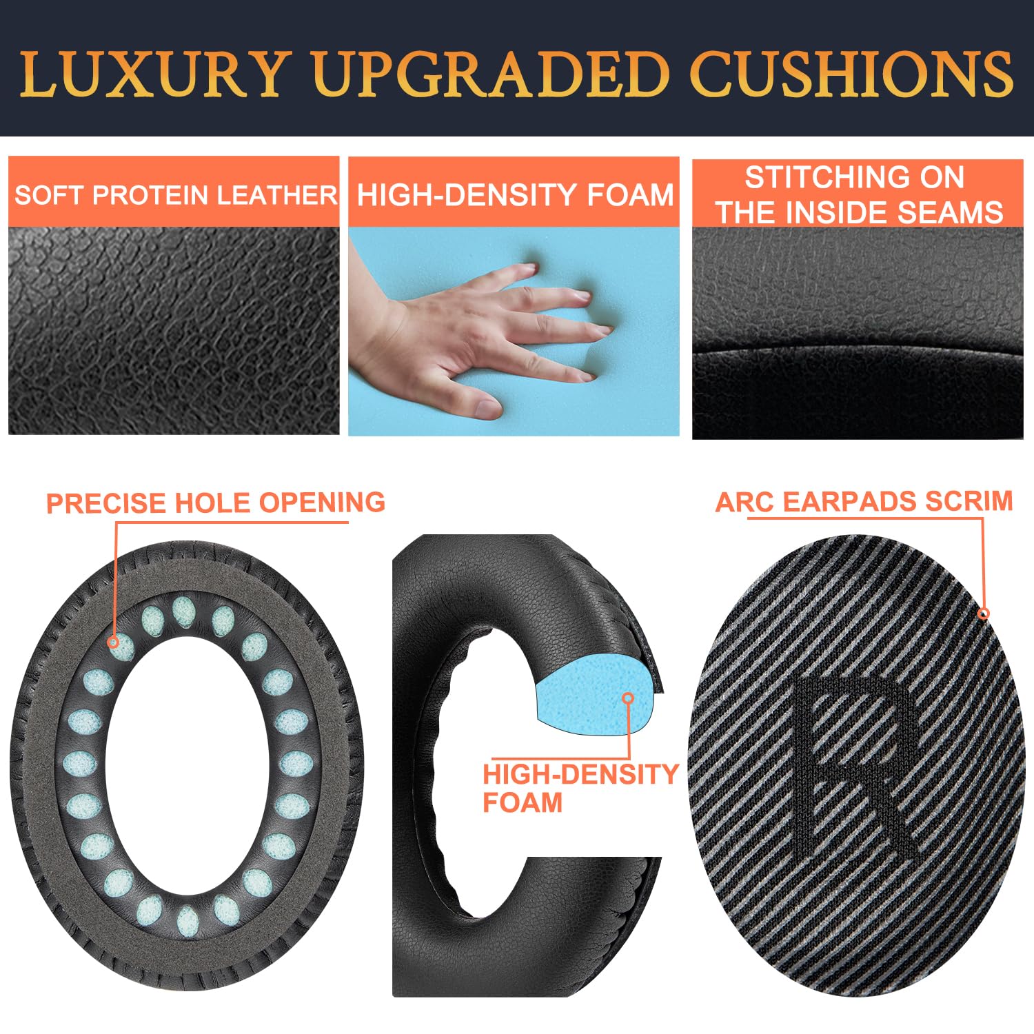 SoloWIT earpads installed on QC35 demonstrating restored fit and seal
