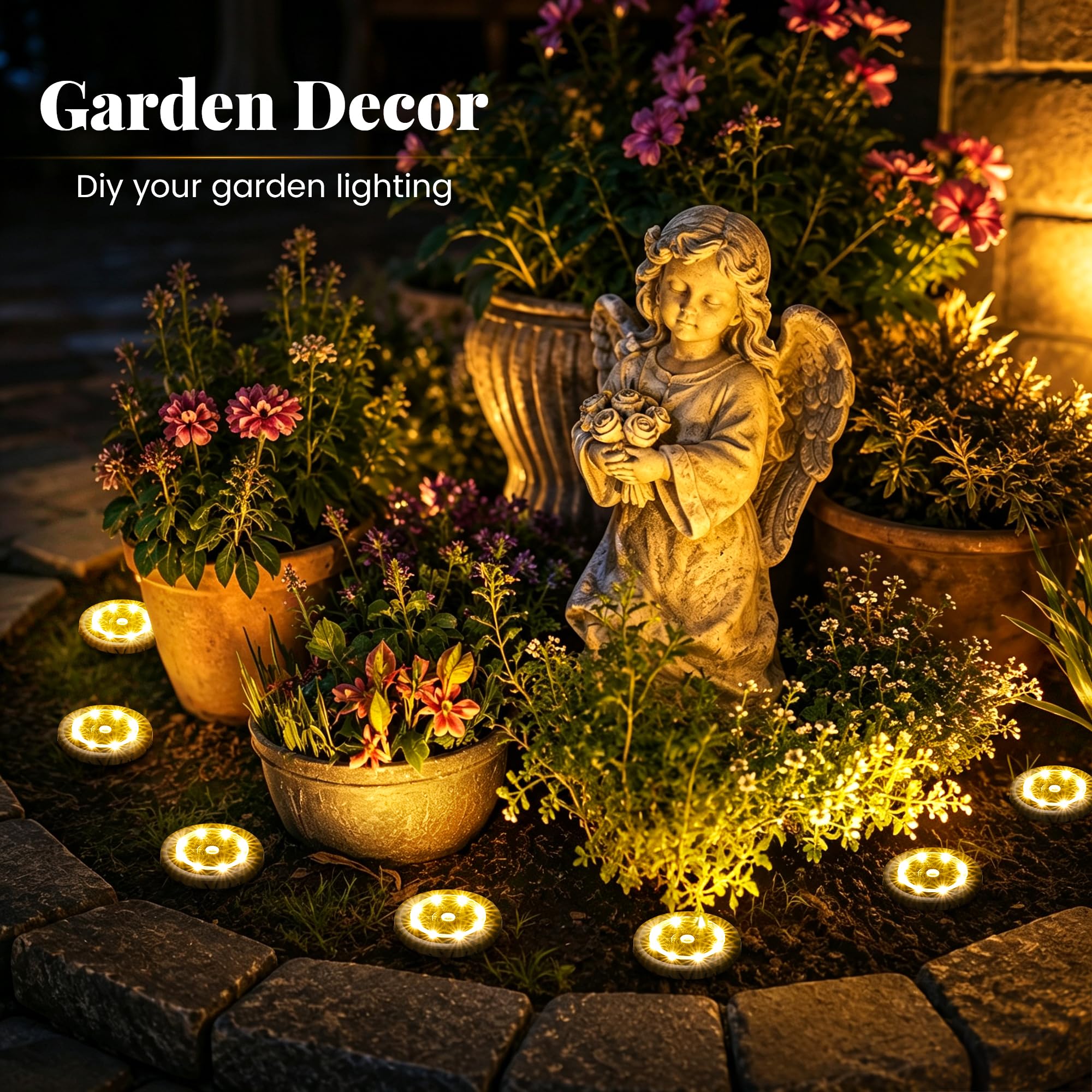 SOLPEX warm white glow in yard creating inviting nighttime ambiance