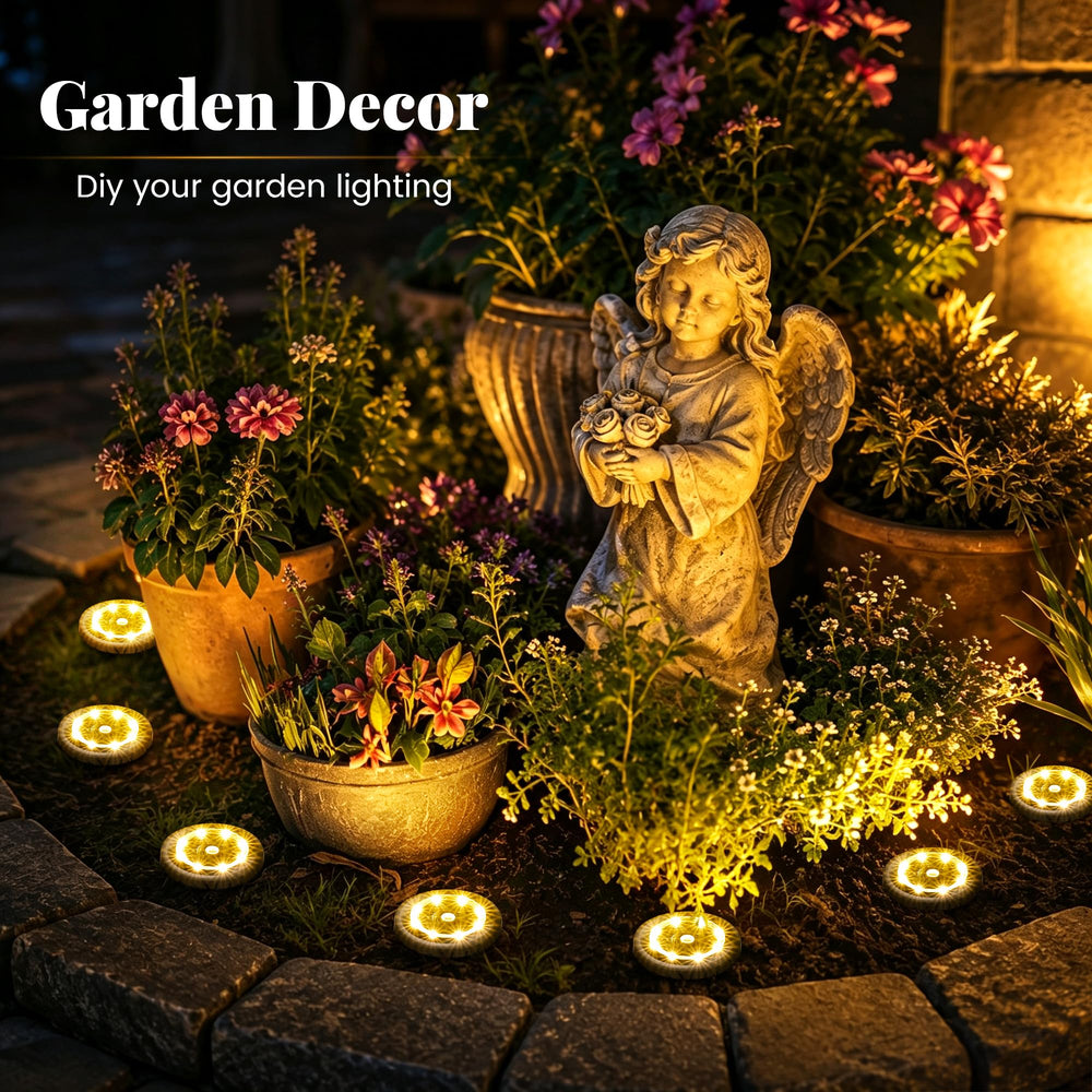 SOLPEX warm white glow in yard creating inviting nighttime ambiance
