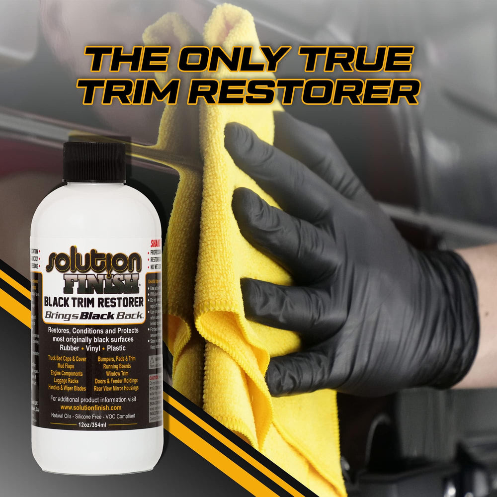 Solution Finish being applied to a bumper demonstrating quick color restoration
