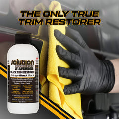 Solution Finish being applied to a bumper demonstrating quick color restoration