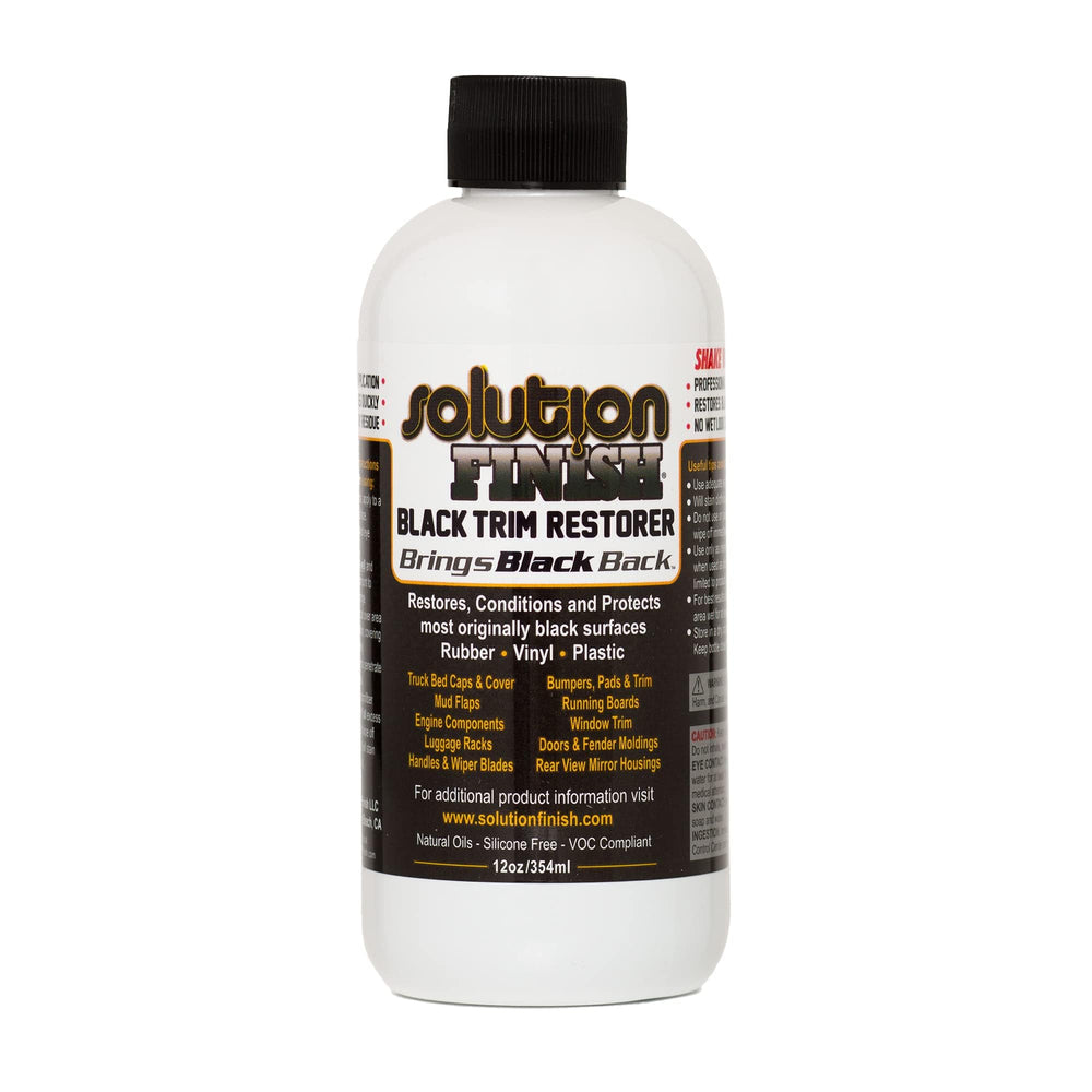 Solution Finish front bottle view showing label and easy application benefit
