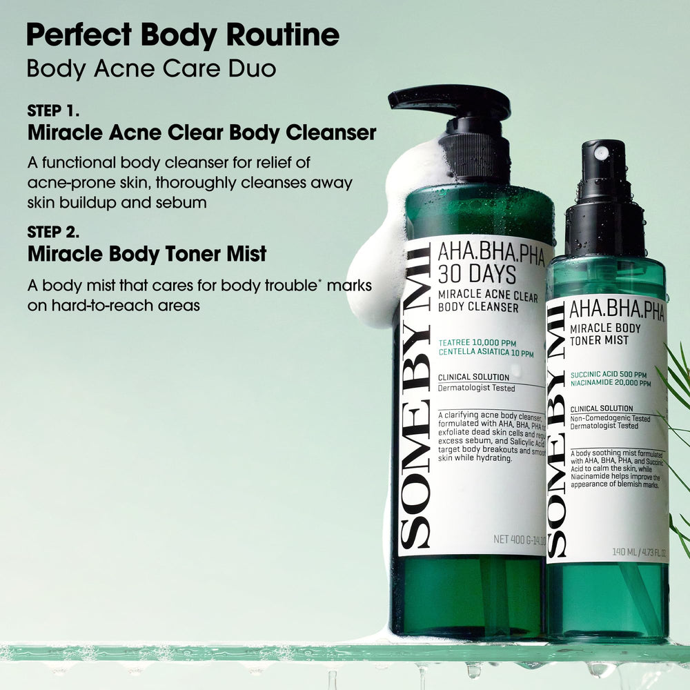 SOME BY MI on a bathroom counter styled to show daily routine integration