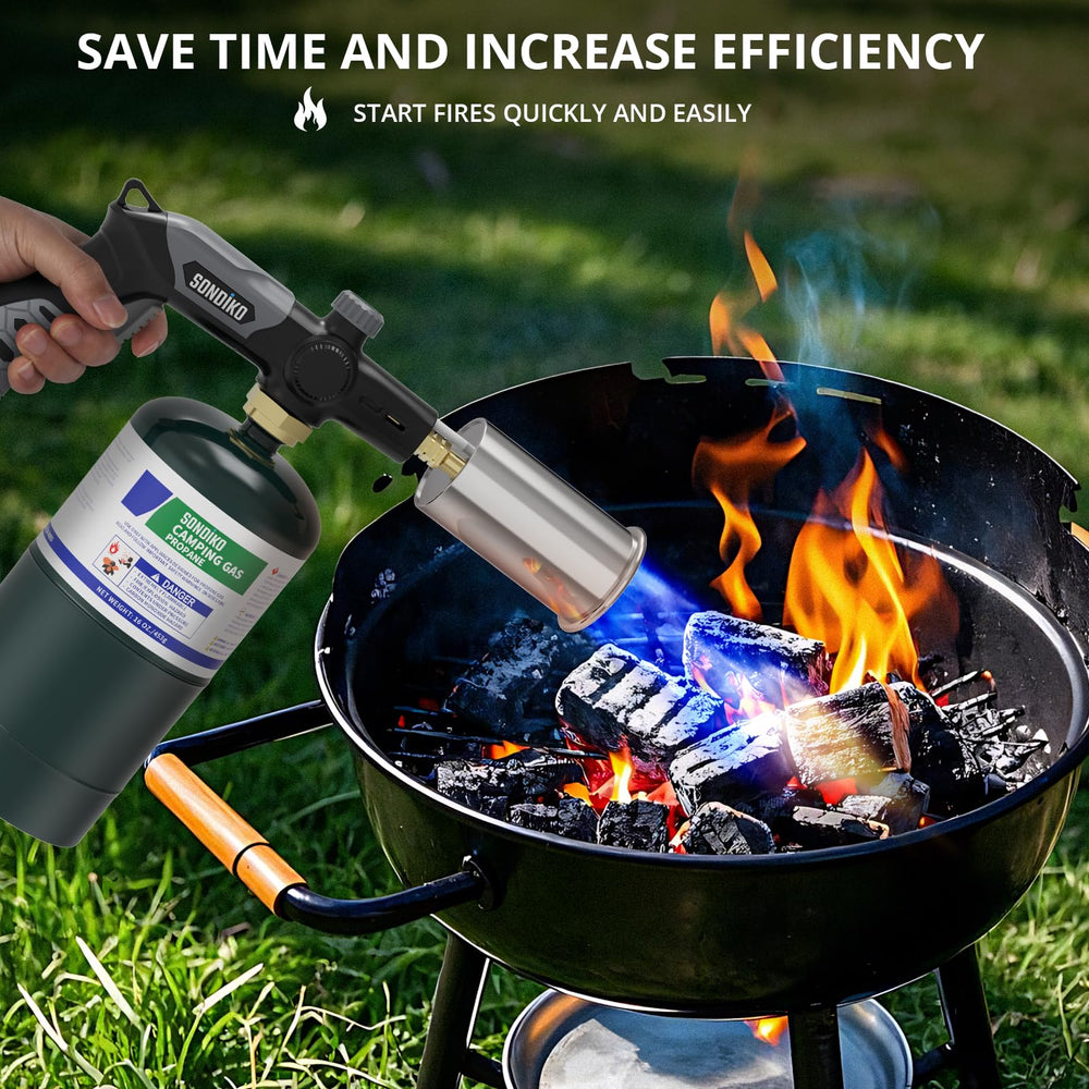 Sondiko control knob and trigger detail offering precise flame control
