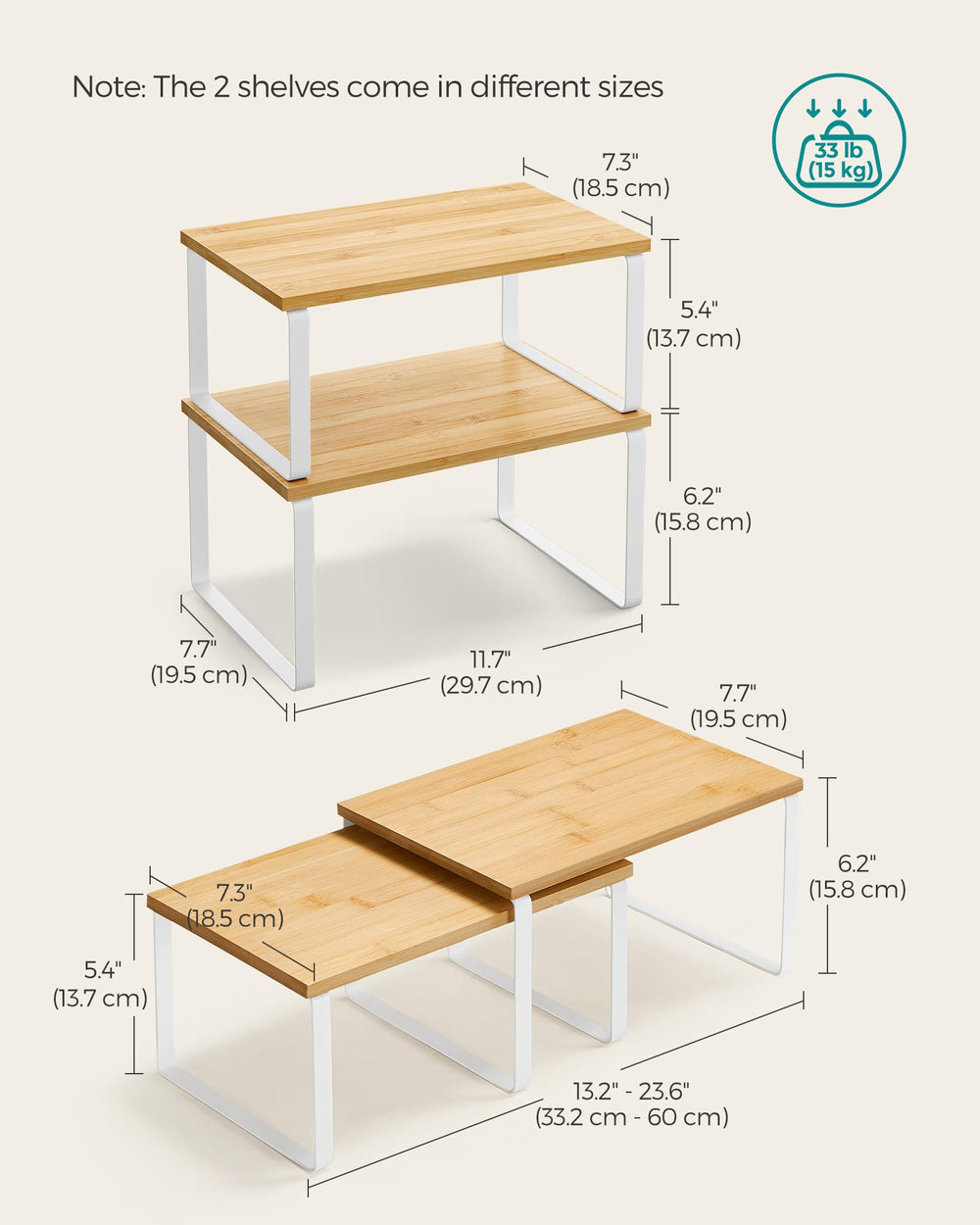 SONGMICS close-up of engineered wood top highlighting durable, smooth surface