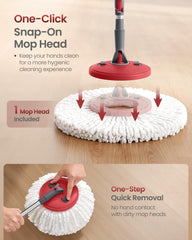 SONGMICS microfiber mop pad texture detail, high-absorption cleaning benefit