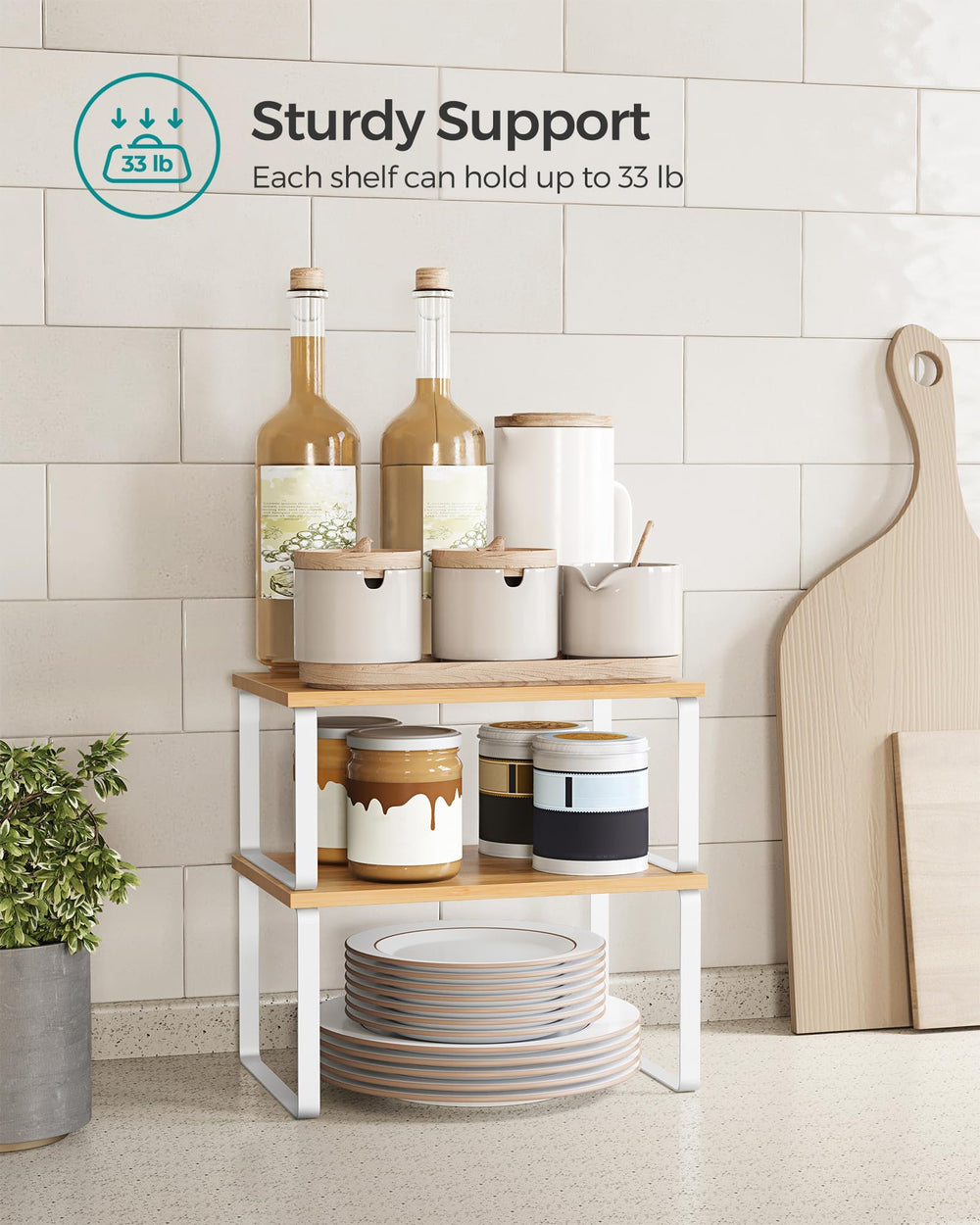 SONGMICS side-by-side on countertop arranged as spice rack for easy access