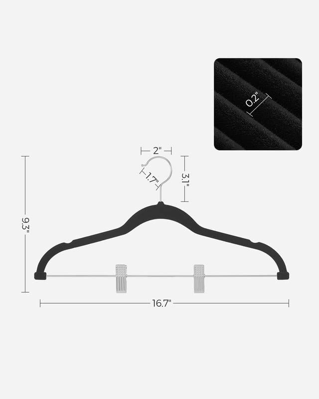 SONGMICS slim hanger profile fitting many garments saving space