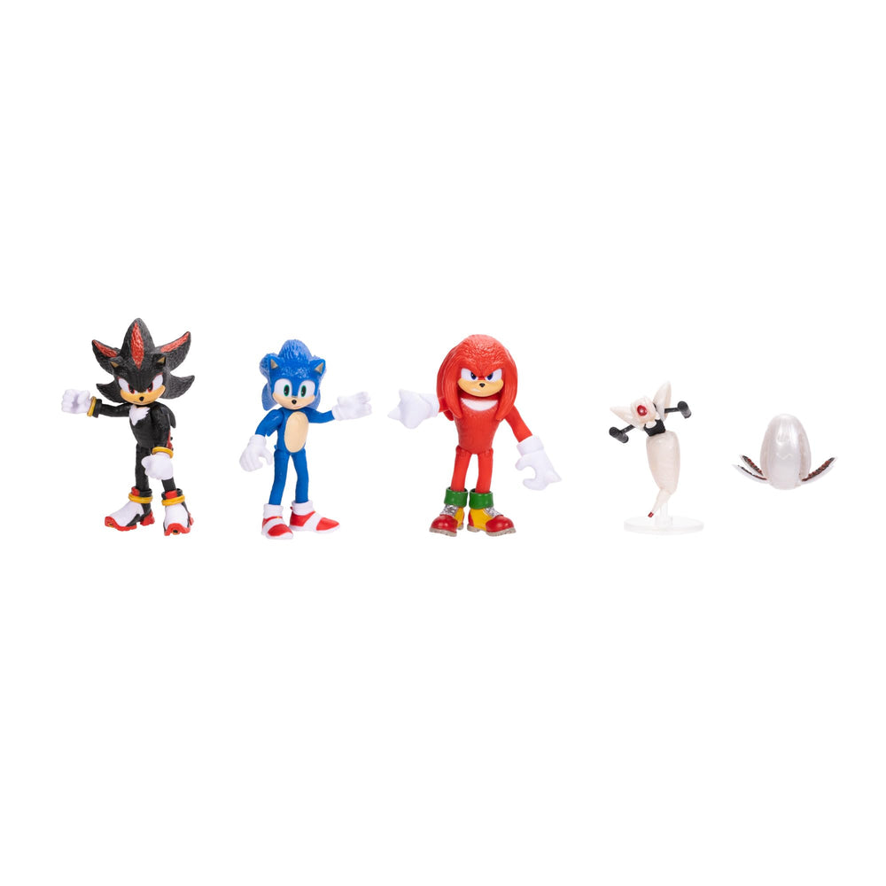 Sonic The Hedgehog figure lineup displaying Sonic Knuckles Shadow for play and display