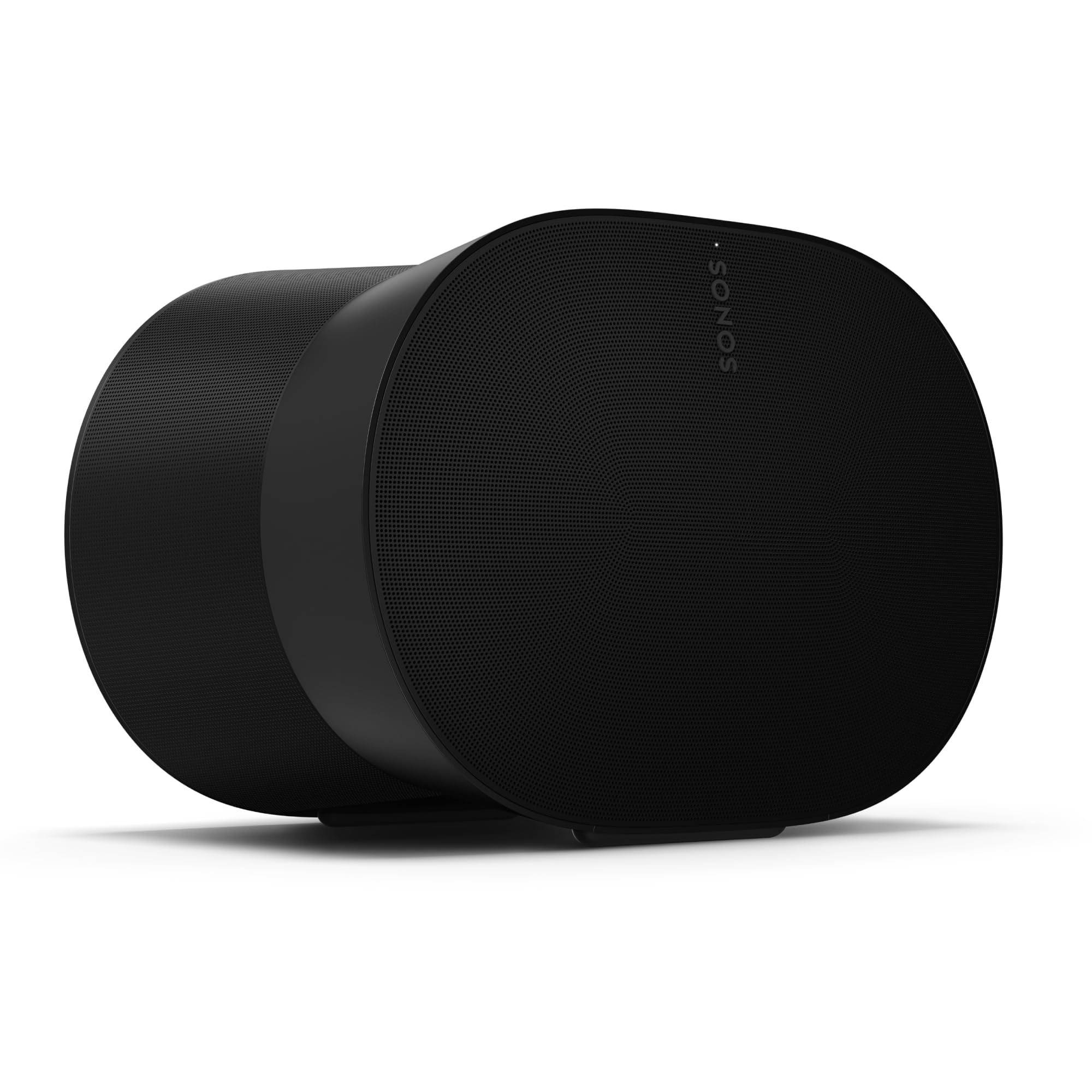 Sonos Era 300 front view showing sleek black grille and immersive sound