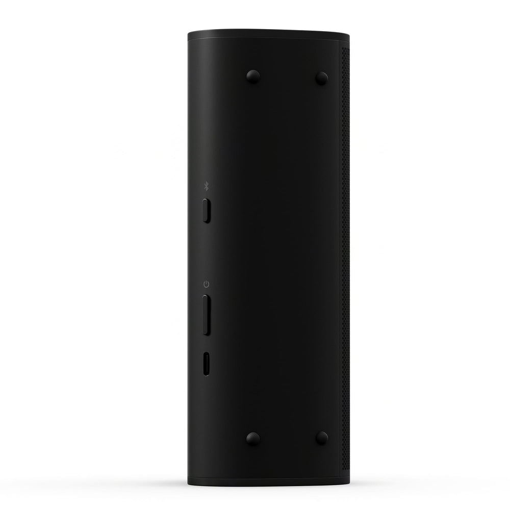 Hand holding Sonos Roam 2 to show scale, Sonos portability for commuting and packing