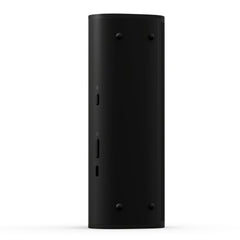 Hand holding Sonos Roam 2 to show scale, Sonos portability for commuting and packing