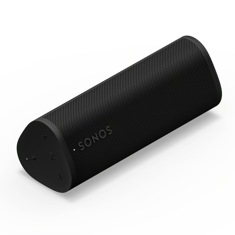 Sonos Roam 2 on wet stone to show IP67 rating, Sonos waterproof protection outdoors